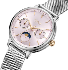 นาฬิกาผู้หญิง Fashionista มัลติฟังก์ชัน ระบบควอตซ์ สายถักสเตนเลสสตีล ขนาดตัวเรือน 32 มม. (W06-03404-003)