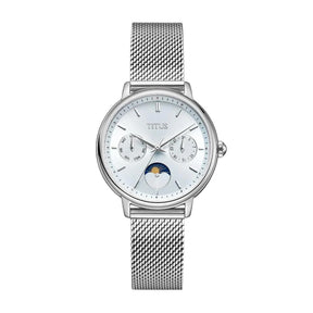 นาฬิกาผู้หญิง Fashionista มัลติฟังก์ชัน ระบบควอตซ์ สายถักสเตนเลสสตีล ขนาดตัวเรือน 32 มม. (W06-03404-004)