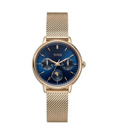 นาฬิกาผู้หญิง Fashionista มัลติฟังก์ชัน ระบบควอตซ์ สายถักสเตนเลสสตีล ขนาดตัวเรือน 32 มม. (W06-03404-005)