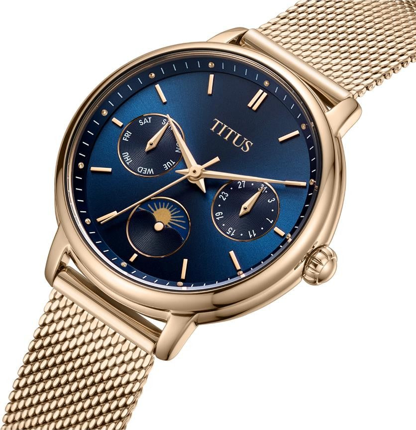 นาฬิกาผู้หญิง Fashionista มัลติฟังก์ชัน ระบบควอตซ์ สายถักสเตนเลสสตีล ขนาดตัวเรือน 32 มม. (W06-03404-005)