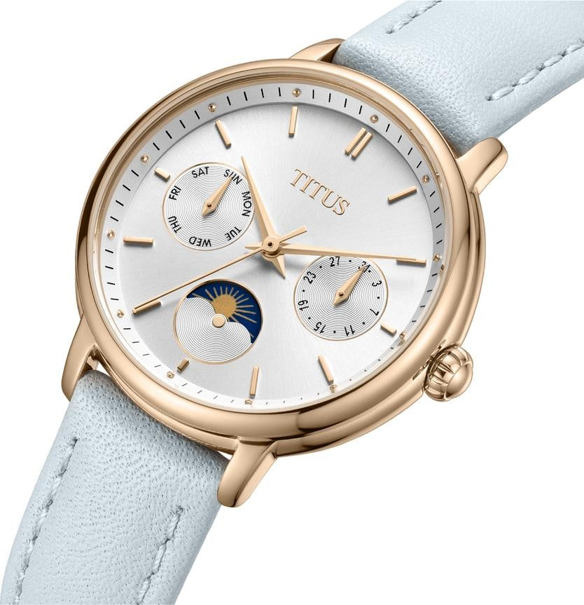 นาฬิกาผู้หญิง Fashionista มัลติฟังก์ชัน ระบบควอตซ์ สายหนัง ขนาดตัวเรือน 32 มม. (W06-03404-006)