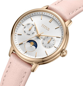 นาฬิกาผู้หญิง Fashionista มัลติฟังก์ชัน ระบบควอตซ์ สายหนัง ขนาดตัวเรือน 32 มม. (W06-03404-007)