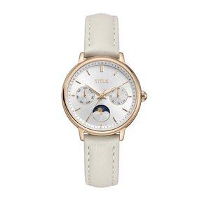 นาฬิกาผู้หญิง Fashionista มัลติฟังก์ชัน ระบบควอตซ์ สายหนัง ขนาดตัวเรือน 32 มม. (W06-03404-008)