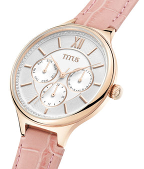 นาฬิกาผู้หญิง Fashionista มัลติฟังก์ชัน ระบบควอตซ์ สายหนัง (W06-03024)