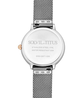 [Online Exclusive] นาฬิกาผู้หญิง Fashionista มัลติฟังก์ชัน ระบบควอตซ์ สายถักสแตนเลสสตีล ขนาดตัวเรือน 37 มม. (W06-03071-006)