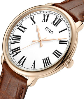นาฬิกาผู้ชาย Zeitgeist 3 เข็ม ระบบควอตซ์ สายหนัง ขนาดตัวเรือน 43 มม. (W06-03129)