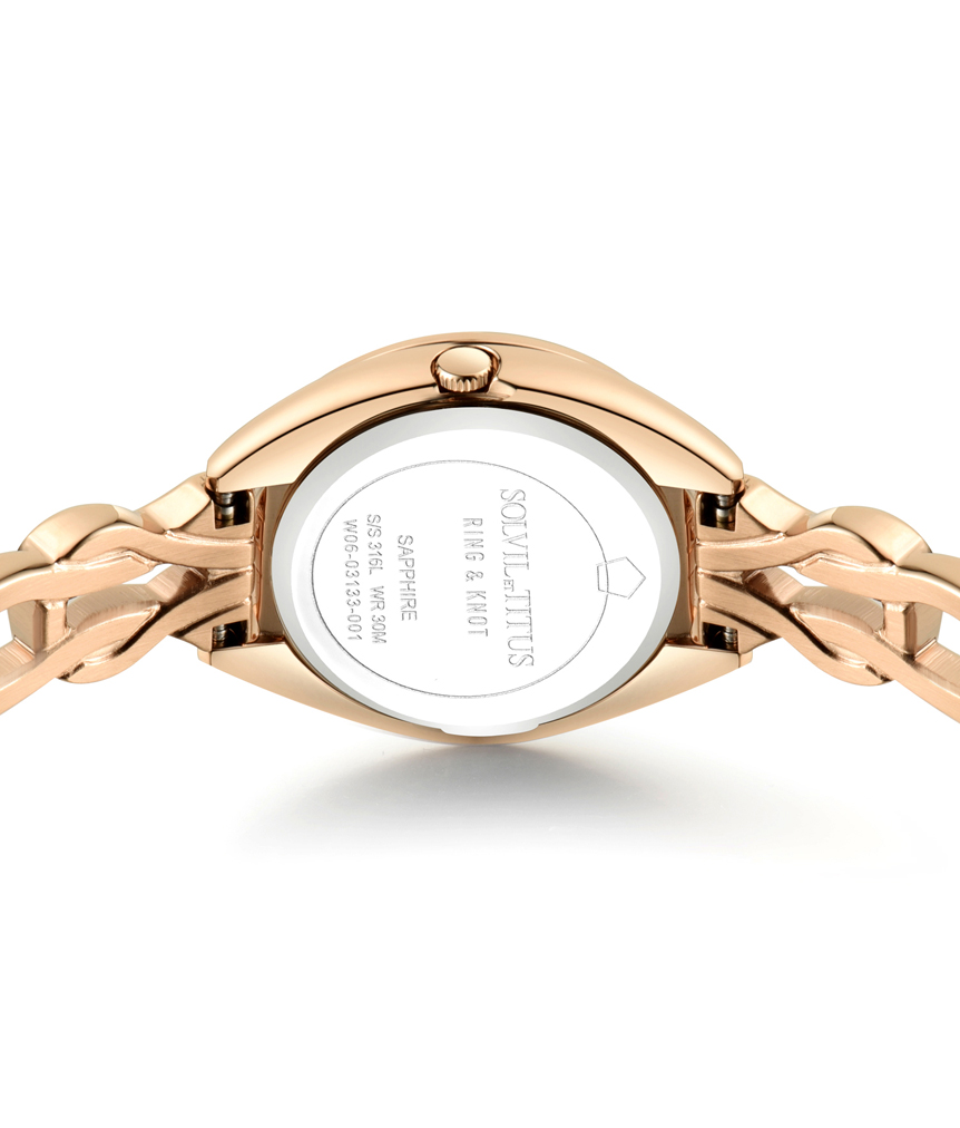 นาฬิกาผู้หญิง Ring & Knot 2 เข็ม ระบบควอตซ์ สายสแตนเสลสตีล ขนาดตัวเรือน 24 มม. (W06-03133-001)
