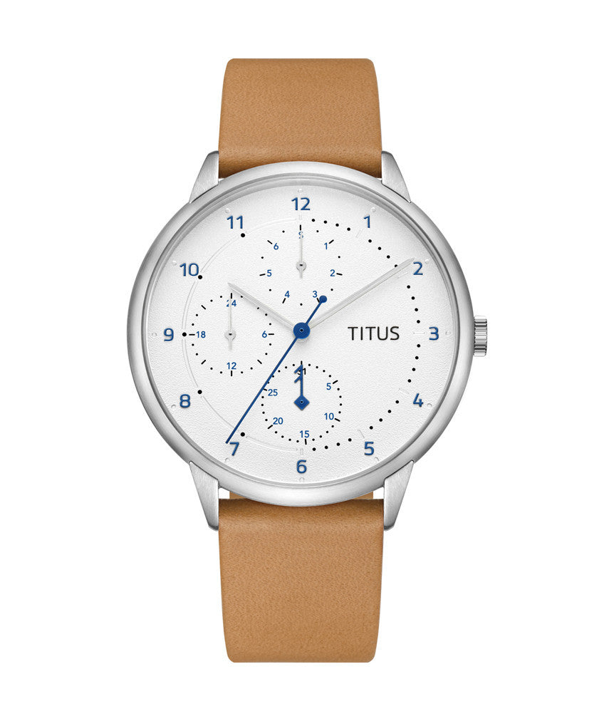 นาฬิกาผู้ชาย Nordic Tale มัลติฟังก์ชัน ระบบควอตซ์ สายหนัง ขนาดตัวเรือน 42 มม. (W06-03142)
