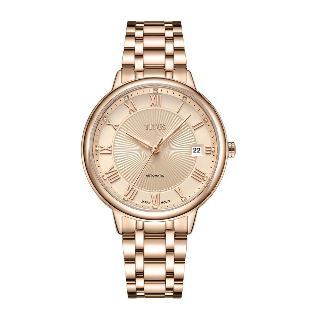 นาฬิกาผู้หญิง Exquisite 3 เข็ม วันที่ ระบบออโตเมติก สายสแตนเลสสตีล ขนาดตัวเรือน 36 มม. (W06-03187-002)