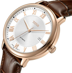 นาฬิกาผู้ชาย Exquisite 3 เข็ม วันที่ ระบบออโตเมติก สายหนัง ขนาดตัวเรือน 42 มม. (W06-03205-004)