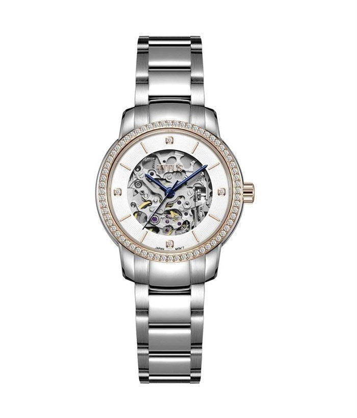 นาฬิกาผู้หญิง Exquisite 3 เข็ม ระบบออโตเมติก สายสแตนเลสสตีล ขนาดตัวเรือน 34.5 มม. (W06-03233-001)