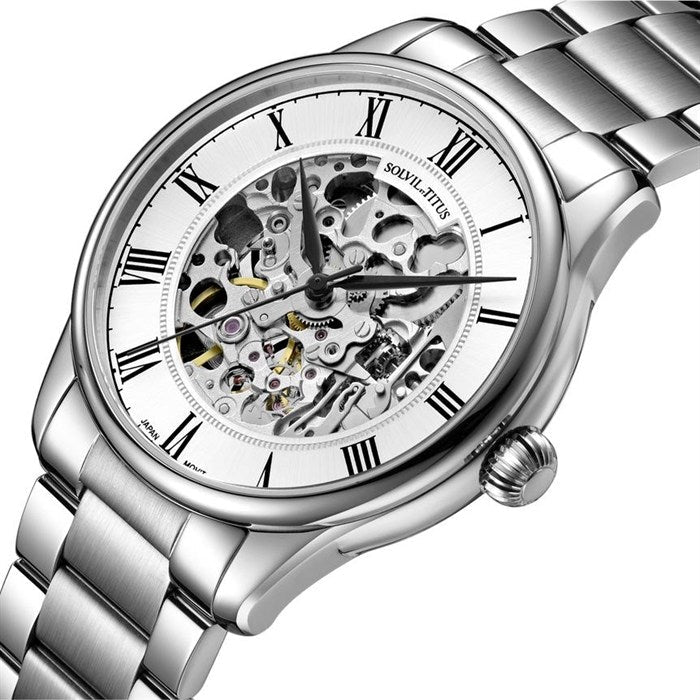 นาฬิกาผู้ชาย Enlight 3 เข็ม ระบบออโตเมติก สายสแตนเลสสตีล ขนาดตัวเรือน 42 มม. (W06-03234-001)