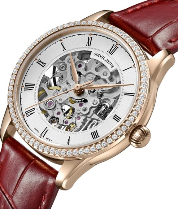 นาฬิกาผู้หญิง Enlight 3 เข็ม ระบบออโตเมติก สายหนัง ขนาดตัวเรือน 34 มม. (W06-03235-004)