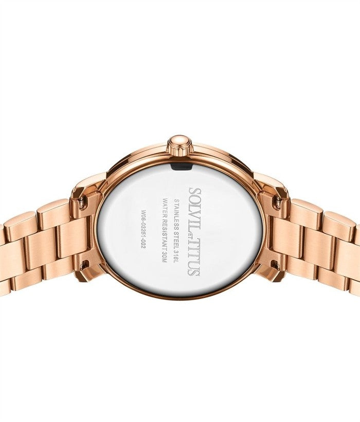นาฬิกาผู้หญิง Fashionista มัลติฟังก์ชัน ระบบควอตซ์ สายสแตนเลสสตีล ขนาดตัวเรือน 37 มม. (W06-03251-002)