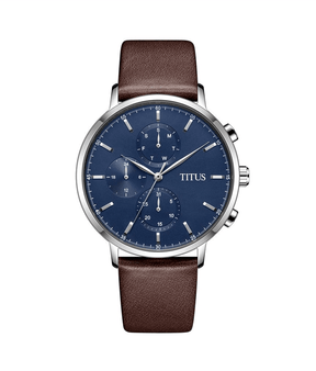นาฬิกาผู้ชาย Interlude มัลติฟังก์ชัน ระบบควอตซ์ สายหนัง ขนาดตัวเรือน 42 มม. (W06-03258-002)