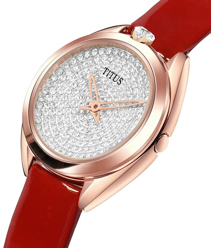 นาฬิกาผู้หญิง Ring & Knot 2 เข็ม ระบบควอตซ์ สายหนัง ขนาดตัวเรือน 24 มม. (W06-03260-002)