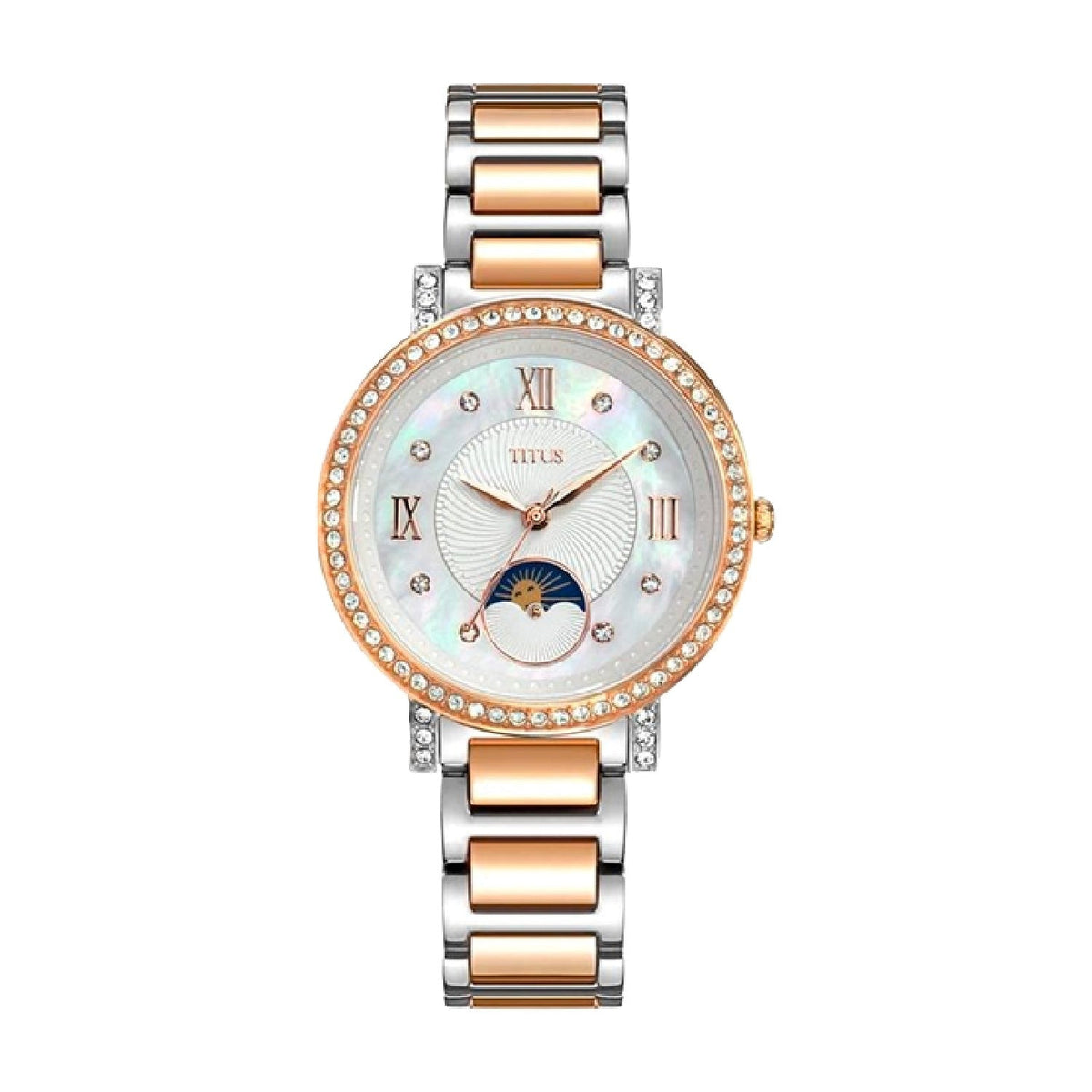 นาฬิกาผู้หญิง Chandelier 3 เข็ม กลางวัน-กลางคืน ระบบควอตซ์ สายสแตนเลสสตีล ขนาดตัวเรือน 32.5 มม. (W06-03261-001)