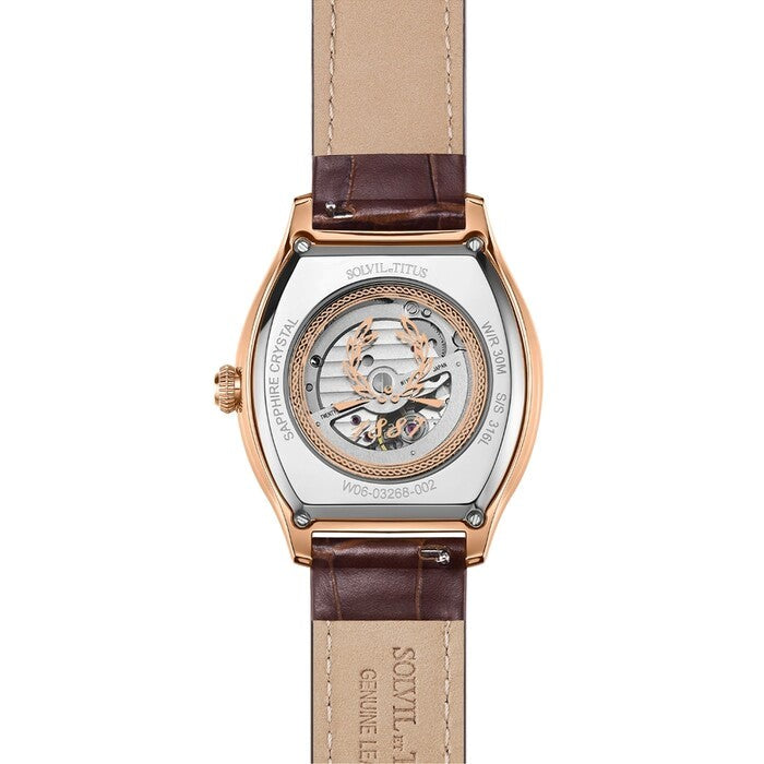 นาฬิกาผู้ชาย Barrique มัลติฟังก์ชัน ระบบออโตเมติก สายหนัง ขนาดตัวเรือน 40 มม. (W06-03268-002)