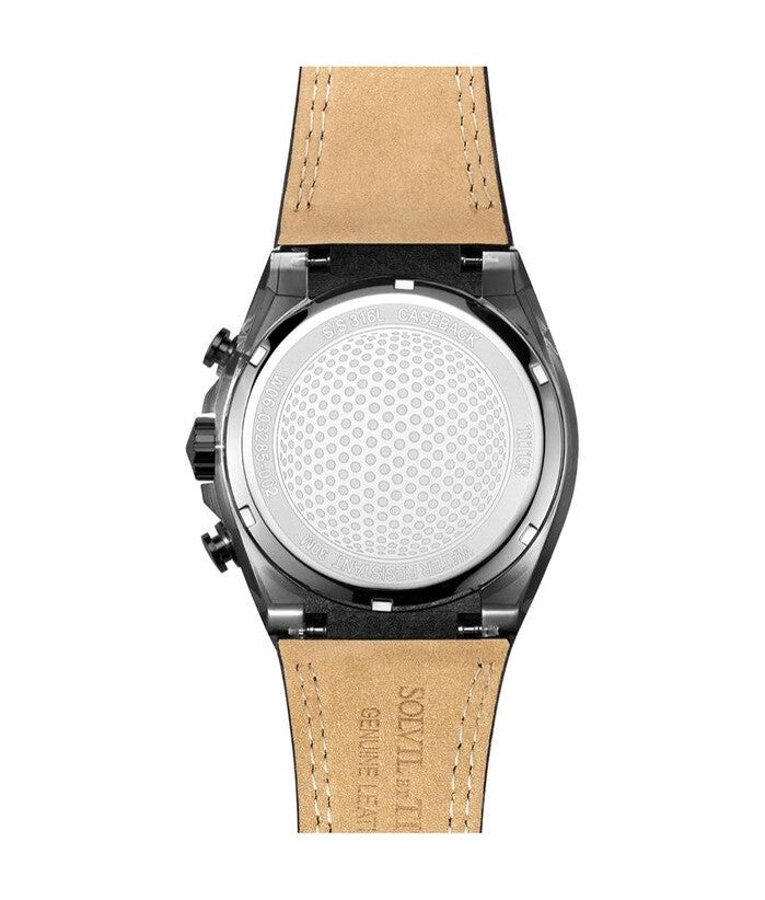 นาฬิกาผู้ชาย Modernist โครโนกราฟ ระบบควอตซ์ สายหนัง ขนาดตัวเรือน 42.8 มม. (W06-03285-002)