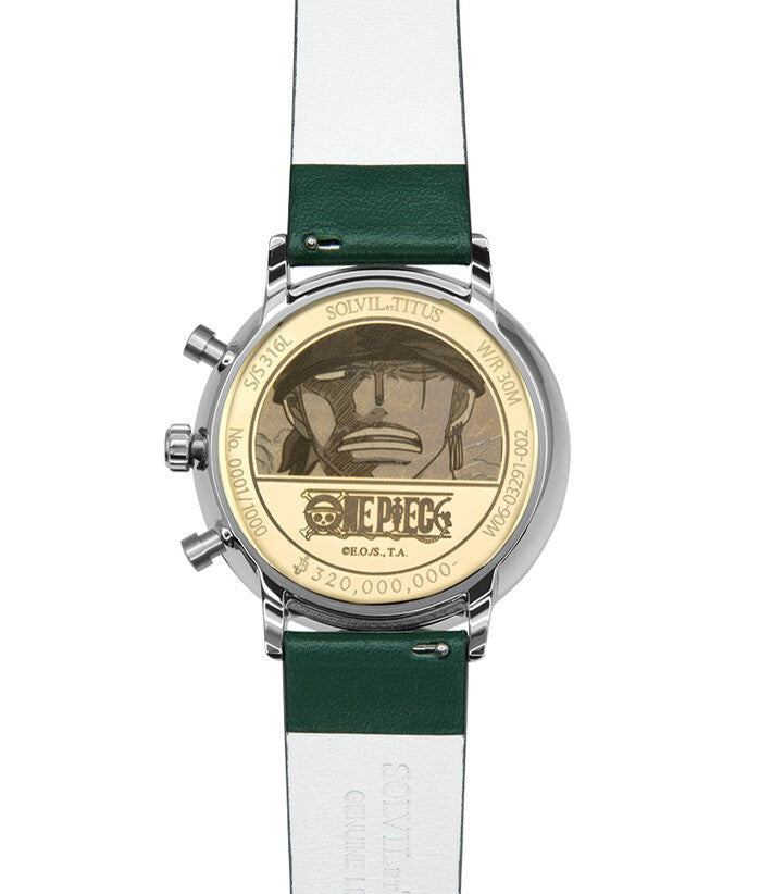 [พร้อมส่ง] นาฬิกาผู้ชาย Solvil et Titus x One Piece "โซโร" (Zoro) คอลเลกชัน Interlude โครโนกราฟ ระบบควอตซ์ สายหนัง ขนาดตัวเรือน 42 มม. (W06-03291-002)